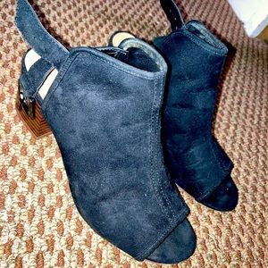 Opened toed bootie heels
